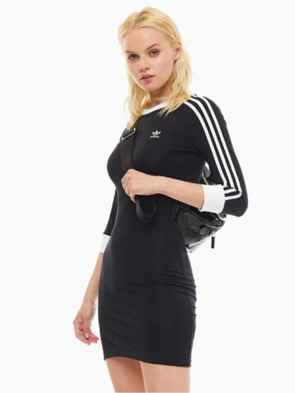 ADIDAS Originals 3-Stripes Bodycon Dress | Black White SMALL